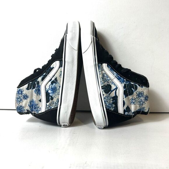 Vans Sk8-Hi Black Suede Canvas Floral Sneaker Women 7.5 Lace Up Skate Shoe Men 6 - Picture 5 of 11